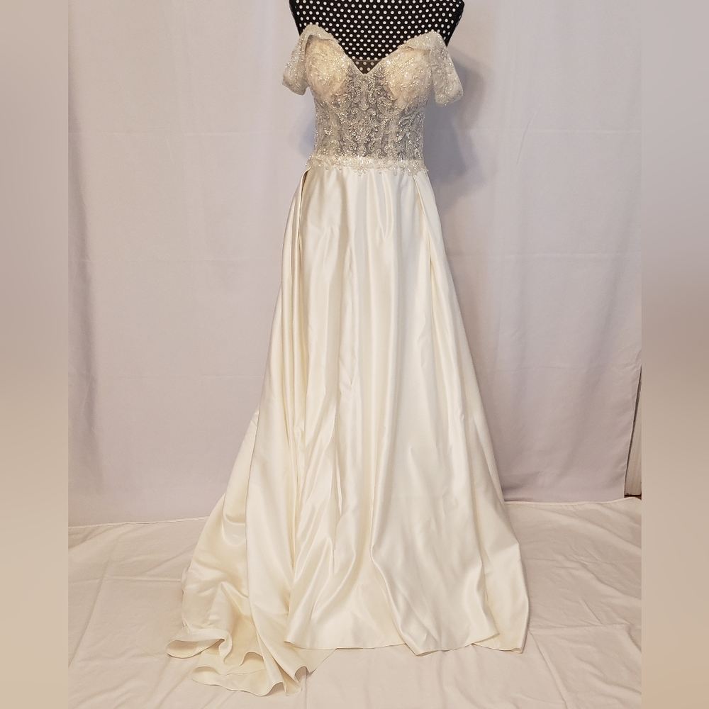 Wedding Dress Oleg Cassini Off The Shoulder Beading On Top From David's Bridal